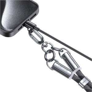 Smycz do telefonu z kablem do ładowania  Usams SJ746 30W USB-C do Lightning 1.2m czarny 5