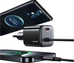 Ładowarka sieciowa USAMS JC Series CC261 20W GaN Mini Fast Charger 2xUSB-C czarny 5