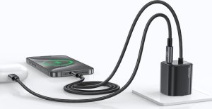 Ładowarka sieciowa USAMS JC Series CC261 20W GaN Mini Fast Charger 2xUSB-C czarny 8