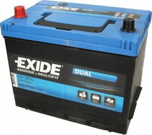 Akumulator EXIDE 12V 80Ah/510A DUAL MARINE/RV (L+ biegun standardowy) 260x175x225 B0 (dodatkowy-auxiliary/głębokiego rozładowania/rozruchowo-zasilający/rozruchowy) 1