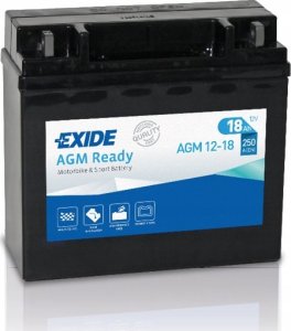 Akumulator AGM EXIDE 12V 18Ah 250A P+ Bezobsługowy 181x77x167mm Uruchomiony AGM12-18 pasuje do: BOMBARDIER OUTL.  OUTLAND.  BUELL S1  S... 9