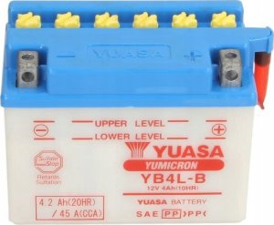 Akumulator Kwasowy/Rozruchowy/Suchoładowany z elektrolitem (ograniczona sprzedaż konsumencka) YUASA 12V 4Ah 56A P+ Obsługowy elektrolit w zestawie 121x71x93mm Suchoładowany z elektrolitem YB4L-B pasuj 4