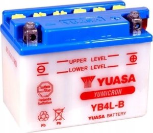 Akumulator Kwasowy/Rozruchowy/Suchoładowany z elektrolitem (ograniczona sprzedaż konsumencka) YUASA 12V 4Ah 56A P+ Obsługowy elektrolit w zestawie 121x71x93mm Suchoładowany z elektrolitem YB4L-B pasuj 10