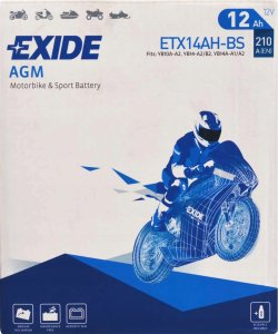 Moretti Akumulator AGM/Rozruchowy/Suchoładowany z elektrolitem EXIDE 12V 12Ah 210A L+ Bezobsługowy elektrolit w zestawie 134x89x164mm Suchoładowany z elektrolitem YTX14AH-BS 12