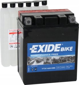 Moretti Akumulator AGM/Rozruchowy/Suchoładowany z elektrolitem EXIDE 12V 12Ah 210A L+ Bezobsługowy elektrolit w zestawie 134x89x164mm Suchoładowany z elektrolitem YTX14AH-BS 2