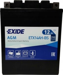 Moretti Akumulator AGM/Rozruchowy/Suchoładowany z elektrolitem EXIDE 12V 12Ah 210A L+ Bezobsługowy elektrolit w zestawie 134x89x164mm Suchoładowany z elektrolitem YTX14AH-BS 5