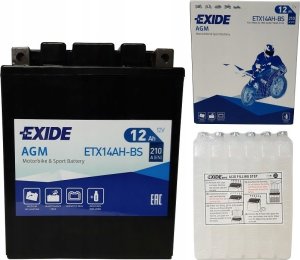 Moretti Akumulator AGM/Rozruchowy/Suchoładowany z elektrolitem EXIDE 12V 12Ah 210A L+ Bezobsługowy elektrolit w zestawie 134x89x164mm Suchoładowany z elektrolitem YTX14AH-BS 8