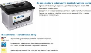 Varta Akumulator 12V 70Ah/640A BLACK DYNAMIC (P+ biegun standardowy) 278x175x190 B13 - stopka o wysokości 10 5 mm 14