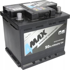 Canyon Akumulator 4MAX 12V 50Ah/470A (P+ biegun standardowy) 207x175x190 B13 - stopka o wysokości 10.5 mm (rozruchowy) 3