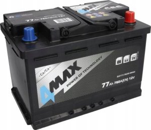 Akumulator 4MAX 12V 77Ah/760A (P+ biegun standardowy) 278x175x190 B13 - stopka o wysokości 10.5 mm (rozruchowy) 2