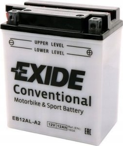 Akumulator Kwasowy/Rozruchowy/Suchoładowany z elektrolitem (ograniczona sprzedaż konsumencka) EXIDE 12V 12Ah 165A P+ Obsługowy elektrolit w zestawie 134x80x160mm Suchoładowany z elektrolitem YB12AL-A2 15