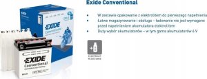 Akumulator Kwasowy/Rozruchowy/Suchoładowany z elektrolitem (ograniczona sprzedaż konsumencka) EXIDE 12V 12Ah 165A P+ Obsługowy elektrolit w zestawie 134x80x160mm Suchoładowany z elektrolitem YB12AL-A2 2