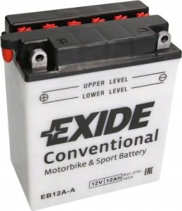 Akumulator Kwasowy/Rozruchowy/Suchoładowany z elektrolitem (ograniczona sprzedaż konsumencka) EXIDE 12V 12Ah 165A P+ Obsługowy elektrolit w zestawie 134x80x160mm Suchoładowany z elektrolitem YB12AL-A2 26