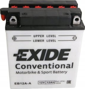 Akumulator Kwasowy/Rozruchowy/Suchoładowany z elektrolitem (ograniczona sprzedaż konsumencka) EXIDE 12V 12Ah 165A P+ Obsługowy elektrolit w zestawie 134x80x160mm Suchoładowany z elektrolitem YB12AL-A2 27