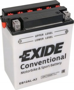 Akumulator Kwasowy/Rozruchowy/Suchoładowany z elektrolitem (ograniczona sprzedaż konsumencka) EXIDE 12V 12Ah 165A P+ Obsługowy elektrolit w zestawie 134x80x160mm Suchoładowany z elektrolitem YB12AL-A2 29