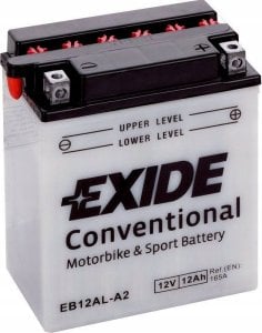 Akumulator Kwasowy/Rozruchowy/Suchoładowany z elektrolitem (ograniczona sprzedaż konsumencka) EXIDE 12V 12Ah 165A P+ Obsługowy elektrolit w zestawie 134x80x160mm Suchoładowany z elektrolitem YB12AL-A2 4