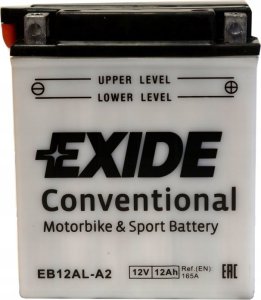 Akumulator Kwasowy/Rozruchowy/Suchoładowany z elektrolitem (ograniczona sprzedaż konsumencka) EXIDE 12V 12Ah 165A P+ Obsługowy elektrolit w zestawie 134x80x160mm Suchoładowany z elektrolitem YB12AL-A2 6