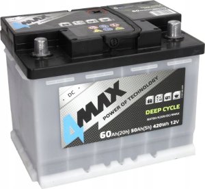 Akumulator 4MAX 12V 60Ah DEEP-CYCLE (P+ biegun standardowy) 242x175x190 B13 - stopka o wysokości 10 5 mm (głębokiego rozładowania) 2