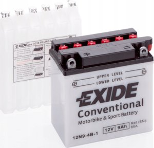 Akumulator kwasowy/rozruchowy/suchoładowany z elektrolitem (ograniczona sprzedaż konsumencka) EXIDE 12V 9Ah 85A L+ Obsługowy elektrolit w zestawie 135x75x139mm Suchoładowany z elektrolitem 12N9-4B-1 1