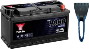 Akumulator YUASA 12V 95Ah/850A START&STOP AGM  YBX9000 AGM Start Stop Plus (P+ standardowy) 353x175x190 B13 (agm/rozruchowy) 3