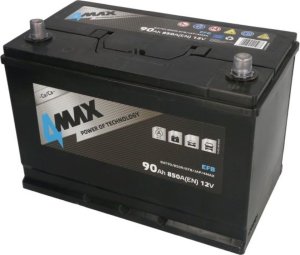Akumulator 4MAX 12V 90Ah/850A START&STOP EFB (P+ standardowy) 302x175x227 B01 - stopka o wysokości 10 5 mm (efb/rozruchowy) 1