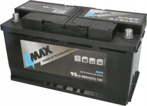Akumulator 4MAX 12V 95Ah/850A START&STOP AGM (P+ biegun standardowy) 352x175x190 B13 (agm/rozruchowy) 1