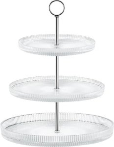 Patera trzypoziomowa 29 cm Curly srebrna AMBITION 1