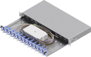 EASYLAN LWL-Spleissbox Grade C 48,26cm 19Zoll 1HE 24 Ports 24x LC-Duplex OS2 1