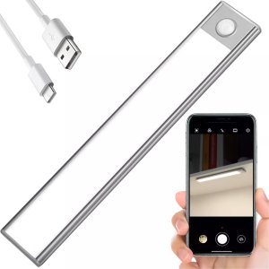 Lampka szafkowa z czujnikiem ruchu Listwa Alogy Motion Sensor LED Light 40cm do garderoby szafy kuchni Srebrna 1