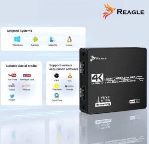 KARTA PRZECHWYTYWANIA OBRAZU WIDEO GRABBER HDMI USB 4K 60Hz YUY2 OBS HDCP REAGLE 3