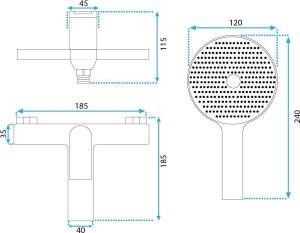 Bateria wannowa REA AVALON Chrom 5