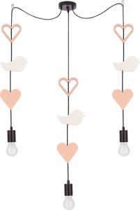 Trio hhh p lampa wisząca czarny 3x20W E27 iq kids różowy+biały 1