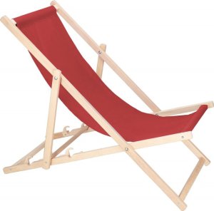 Leżak ogrodowy składany, drewniany plażowy z 3 stopniową regulacją bordowy UNIWERSALNY 3