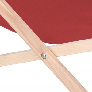 Leżak ogrodowy składany, drewniany plażowy z 3 stopniową regulacją bordowy UNIWERSALNY 5