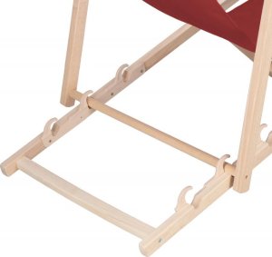Leżak ogrodowy składany, drewniany plażowy z 3 stopniową regulacją bordowy UNIWERSALNY 6