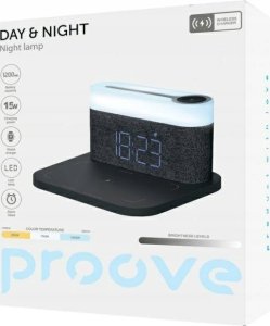 Proove 3-in-1 Bedside lamp + Alarm clock Day & Night LED 1200mAh 3W inductive charging 15W dark gray 6