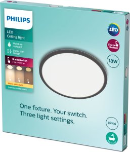 Lampa sufitowa Philips Surface LED light PHILIPS SUPERSLIM, IP44, 18 W, 2700 K, 1500 lm, dimmable, black, O29 cm 4