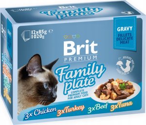 Brit Premium Family Plate dla kotów saszetki w sosie mix smaków 12x85g 1