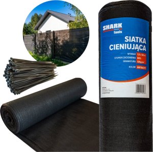 Zestaw siatka cieniująca 90% 1.5 x 50m Shark + 200 sztuk opasek zaciskowych Antracytowy 14