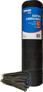 Zestaw siatka cieniująca 90% 1.5 x 50m Shark + 200 sztuk opasek zaciskowych Antracytowy 2
