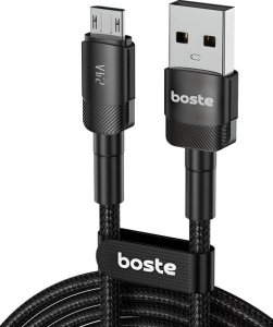 Boste Beauty Armor Series | Kabel do ładowania i transmisji danych, USB-A do Micro, 2.4A, 1m, Czarny 1
