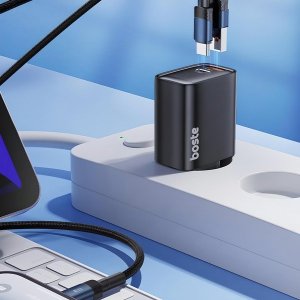 Boste Simply Elegance Series | Szybka ładowarka sieciowa, USB-A + USB typ C, 33W, PD, QC, Czarny 3