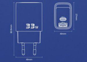 Boste Simply Elegance Series | Szybka ładowarka sieciowa, USB-A + USB typ C, 33W, PD, QC, Czarny 6
