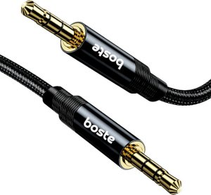 Boste Sound Shoelace Series | Kabel Audio, Przewód AUX, Mini Jack 3.5mm - Mini Jack 3.5mm, Pozłacany, Hi-Fi, 1m , Czarny 1