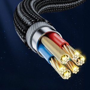 Boste Sound Shoelace Series | Kabel Audio, Przewód AUX, Mini Jack 3.5mm - Mini Jack 3.5mm, Pozłacany, Hi-Fi, 1m , Czarny 5