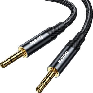 Boste Sound Shoelace Series | Kabel Audio, Przewód AUX, Mini Jack 3.5mm - Mini Jack 3.5mm, Pozłacany, Hi-Fi, 1m , Czarny 6