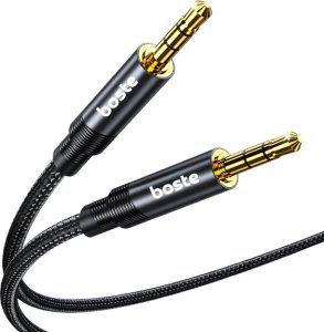 Boste Sound Shoelace Series | Kabel Audio, Przewód AUX, Mini Jack 3.5mm - Mini Jack 3.5mm, Pozłacany, Hi-Fi, 1m , Czarny 8