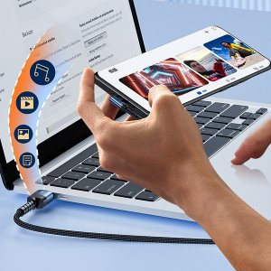 Boste Elastic Elbow Series Fast Charging Data Cable USB-C to USB-C 100W 2m Blue 4