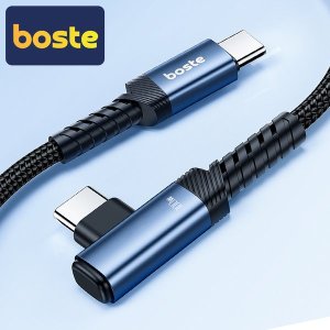 Boste Elastic Elbow Series Fast Charging Data Cable USB-C to USB-C 100W 2m Blue 8
