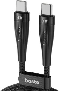 Boste Metalic Ring Series | Kabel USB-C do USB-C, szybkie ładowanie, transmisja danych, 60W, 0.25m, czarny 1